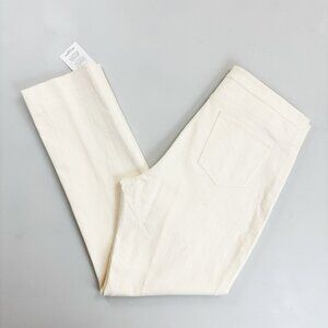 M.M. LAFLEUR The Hockey Jean SZ 14 NWD Stretch Denim Flat Front Cream Tusk FLAWS